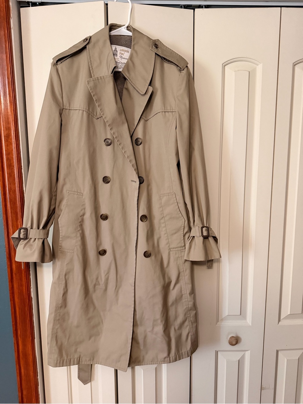 London Fog Tan Double-Breasted Trench Coat